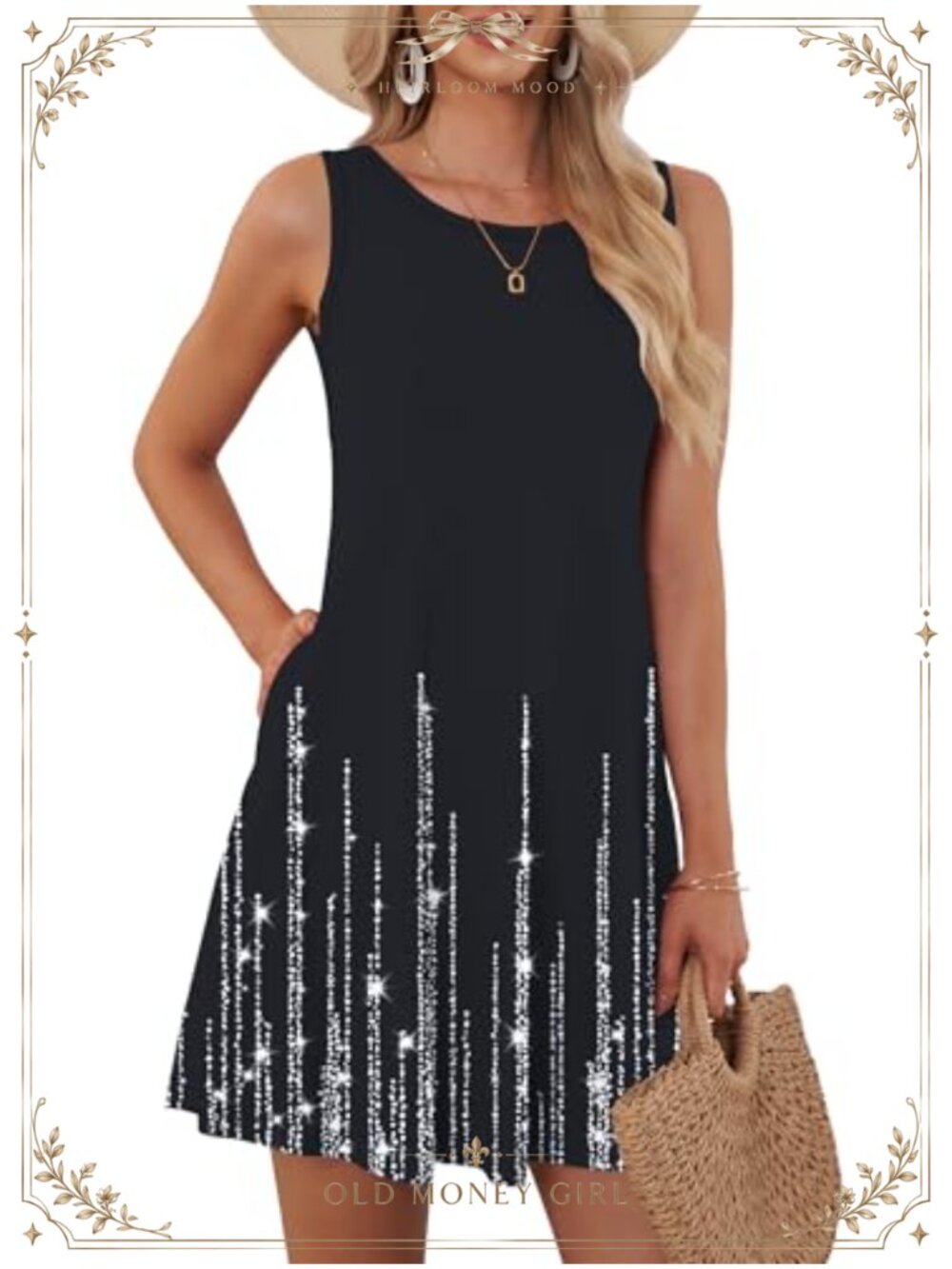 Womens Summer Sleeveless Sundress with Pockets Casual Swing Dress